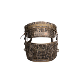 Latitude Method 3 saddle in Mossy Oak Bottomland, front view showing both panels and the Method III Saddle label